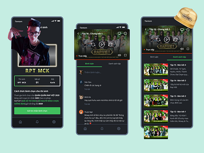 App Rap Việt app design ui