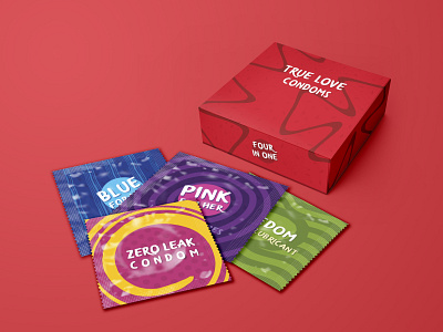 True Love coconut condom box condom box design illustration lavender lemon love lubricant red wipes