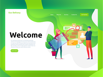 Eco-Delivery Landing Page application code delivery design landing page landing page ui paper recycle save ui ux vector