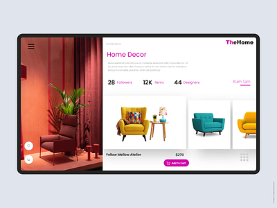 Furniture E-Store Concept application design application ui chair design furniture furniture app furniture website landing page minimal ui ux website website design