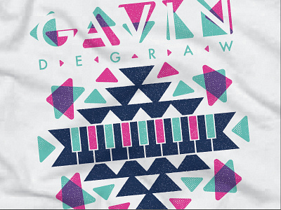 Gd Print 01 80s aztek custom type gavin degraw geometric merch music pastel piano screenprint tshirt typography