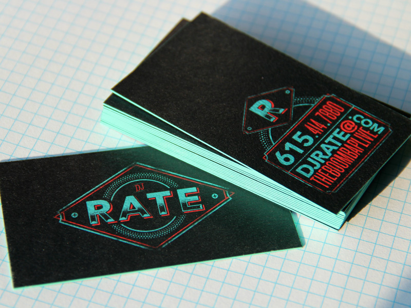 RATE CARDS business card dj hip hop vector illustration typography tiffany record vinyl rate