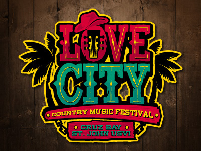 Love City country logo caribbean virgin islands illustration custom type lettering typography event music festival