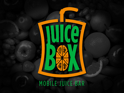 Juicebox food truck health identity juice bar logo retail simple vector