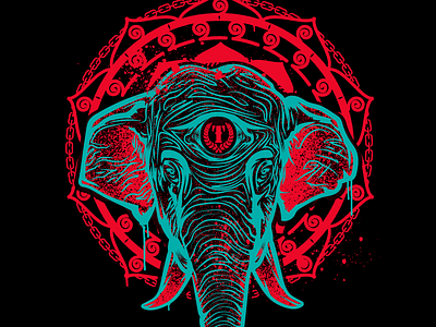 Mantra boxing elephant illustration jiu jitsu lifestyle mma muy thai sports streetwear tshirt vector