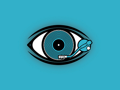 Eyecon dj eye eyeball hip hop illustration logo record turntable vector vinyl