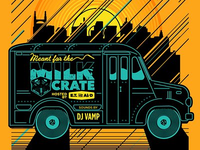 MFTMC POSTER ALT gig poster gigposter hip hop milk truck nashville poster print sunset vector