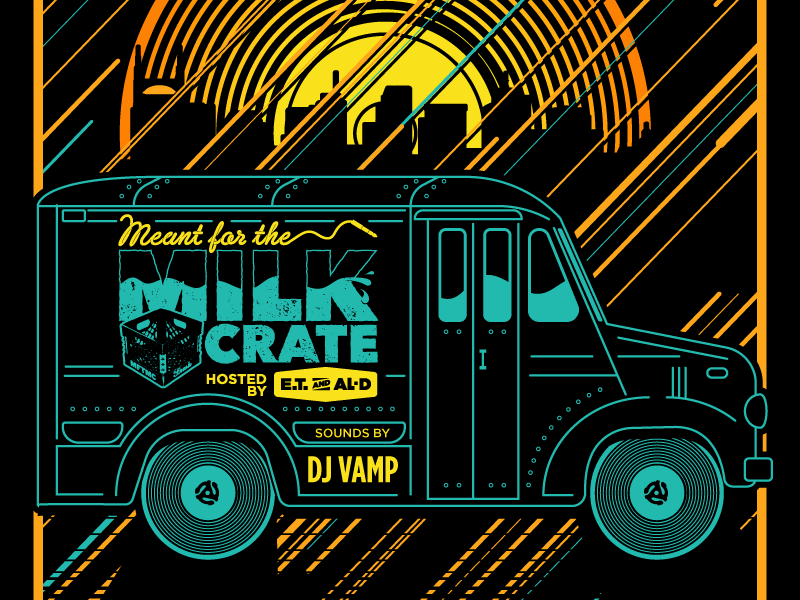 MFTMC POSTER gig poster record vinyl vector sunset milk crate milk truck nashville hip hop gigposter poster