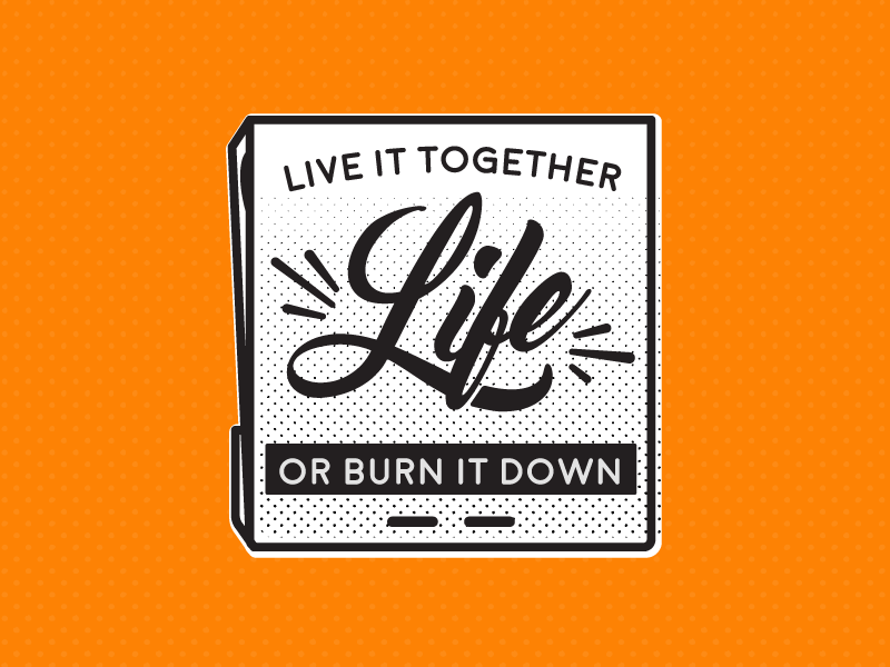 Book Of Life line drawing screen print logo halftone vintage life matchbook lit