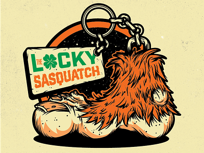 The Lucky Sasquatch brand elements brandi clover foot illustration keychain logo lucky sasquatch