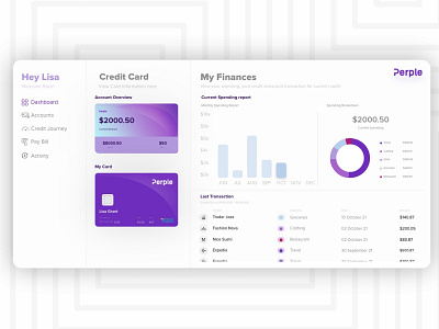 Perple Credit Card Concept banking business creditcard dashboard ui ux