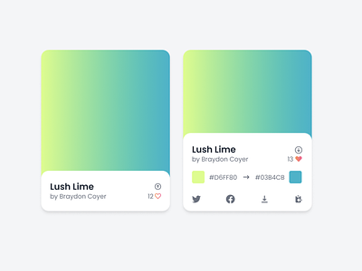 Gradient Swatch Concept gradient palettes swatches web app