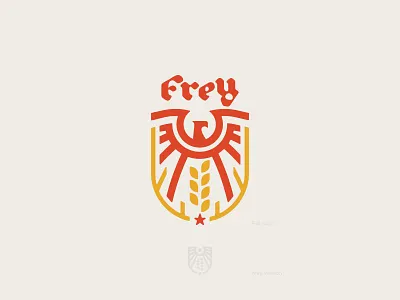 Frey Family Crest brand branding coat of arms crest design eagle emblem family frey graphic design heraldry icon identity illustration logo shield star typography vector wings