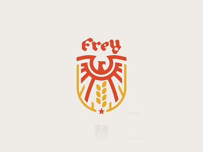 Frey Family Crest brand branding coat of arms crest design eagle emblem family frey graphic design heraldry icon identity illustration logo shield star typography vector wings