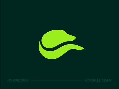 K9 Racers Logo 9 ball brand branding design dog flyball graphic design green icon identity illustration jumping k logo tennis typography vector