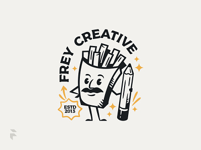 Fries Illustration black branding character creative design expressive frey fries graphic design icon illustration logo pencil retro typography vector yellow