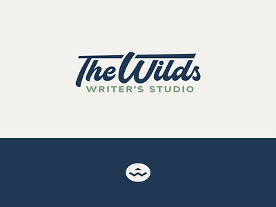 The Wilds Writers Studio brand identity branding design graphic design green icon illustration inspiration logo navy script studio typography vector writer