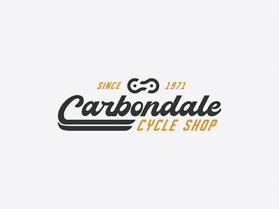 Carbondale Cycle Shop Branding bicycle bike branding c carbondale cc chain cycle design graphic design icon illinois illustration logo typography ui ux vector wheels yellow