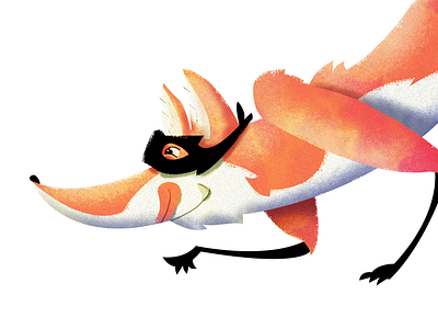 Fox Head bandit character design fox illustrator kaufenberg matt texture