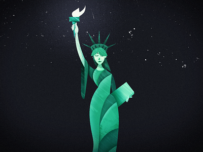 Happy 4th (Lady Liberty) 4th america character happy illustration july lady liberty murica statue of liberty texture torch