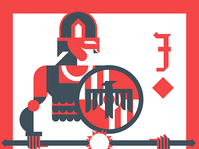 Mason Jack (Man at Arms) blackletter design diamonds geometric illustrator king man at arms mason morningstar playing card vector