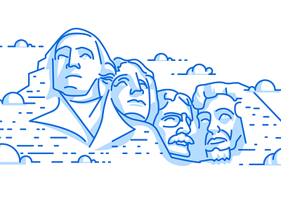 Rushmore - Freedom Frames 05 illustrator jefferson lincoln mount rushmore presidents roosevelt stroke vector washington
