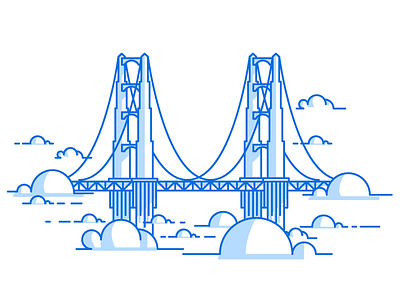 Golden Gate - Freedom Frames 08 america california clouds freedom golden gate bridge illustrator stroke vector west coast