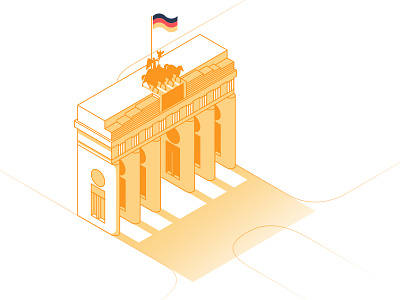 Brandenburg Gate brandenburg flag gate germany illustrator stroke travel vector