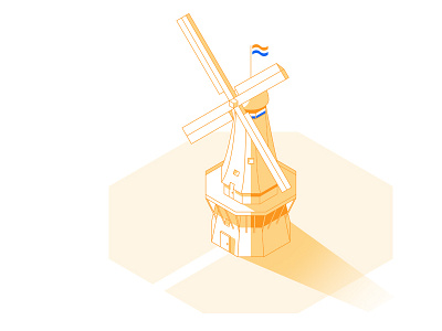 Dutch Windmill drainage dutch gradient holland renewable stroke travel vector windmill