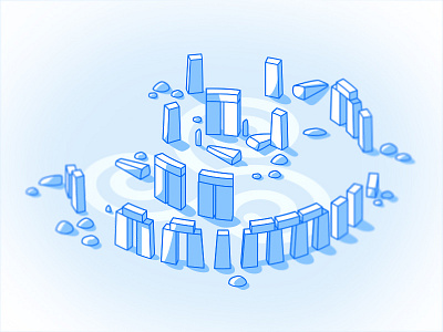 Stonehenge celtic england isometric ruins stonehenge stroke travel vector