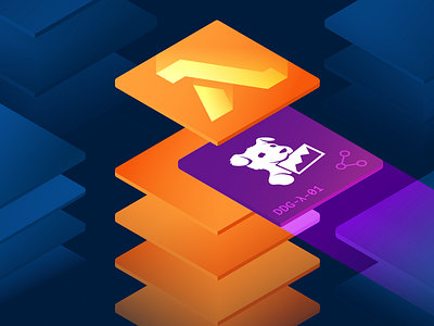 Lambda Layers Hero Illustration aws design gradient illustrator isometric lambda layers vector