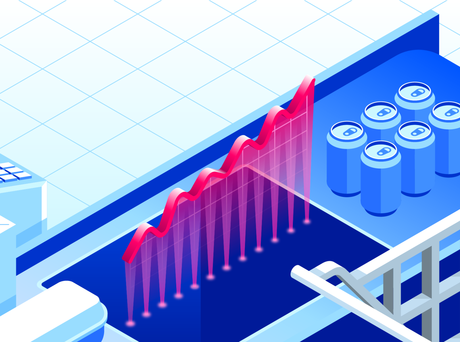 Retail/E-Commerce - Solutions Brief e-commerce gradient grocery illustration illustrator isometric retail scanner shopping cart vector