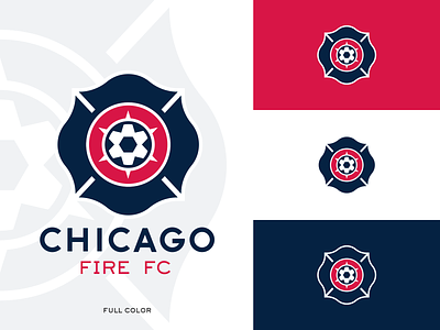 Chicago Fire Crest - Concept 6 6 point chicago concept cross design embroidery fire florian logo mls mockup rebrand soccer sports sports branding star telstar