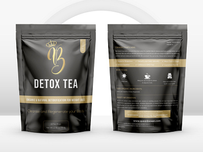 Detox Tea Pouch Bag Design label design