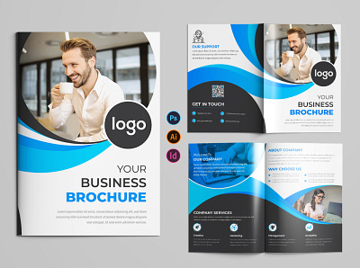 Modern Corporate Bi-fold Brochure Design bi fold branding brochure brochure design business concept corporate design flyer graphic graphic design identity layout logo minimal modern poster template tri fold vector