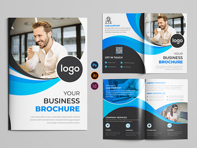 Modern Corporate Bi-fold Brochure Design bi fold branding brochure brochure design business concept corporate design flyer graphic graphic design identity layout logo minimal modern poster template tri fold vector