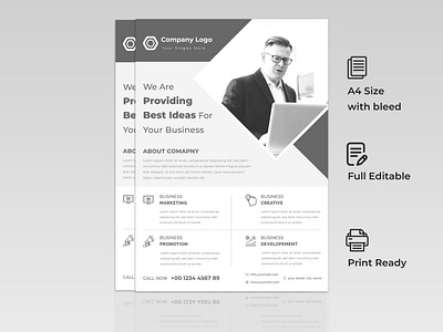 Clean Minimal Corporate Flyer Design adobe illustrator advertising art banner brand identity branding brochure business business card corporate design flyer graphic graphic design logo minimal minimalist print template typography