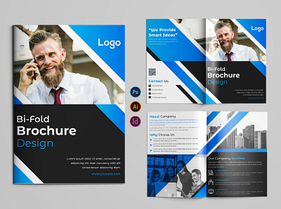 Modern Corporate Bifold Brochure Template abstract adobe illustrator advertising art banner bifold branding branding design brochure business business card company corporate design flyer graphic design logo modern poster trifold