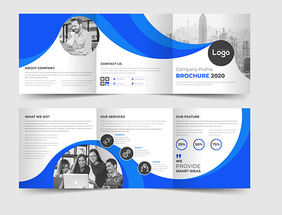 Modern Business Square Trifold Brochure Template adobe illustrator art banner bifold brand identity branding brochure business corporate cover design flyer graphic design logo magazine modern poster square template trifold