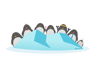 Penguin Family affinity design affinity designer blue contest design family happy ice illustration nature nature art nature illustration penguin vector vexza yay