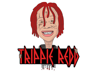 Trippie Redd caricature cartoon illustration design drawing illustration illustrator vector