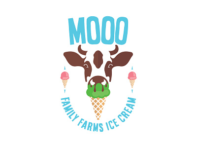 MOOO ice cream 50daydesignchallenge branding dailylogochallenge dailylogodesign design icon illustration illustrator logo vector