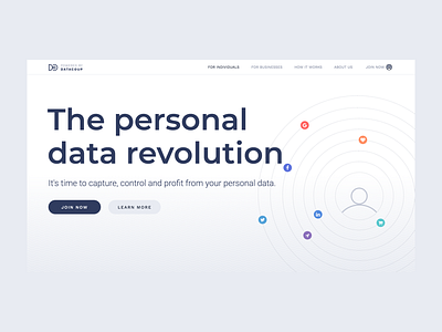 datacoup landing design hero landing page marketing web