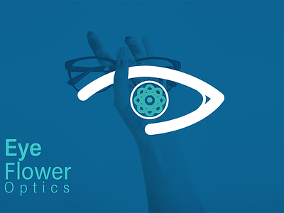 Eye Flower Optics icon illustration logo