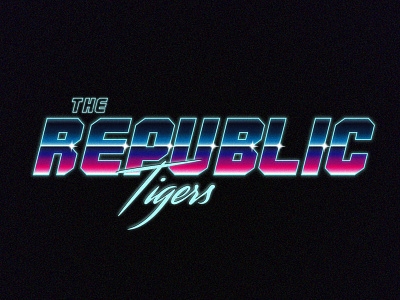 Republic Tigers VaporSynth branding design fun glow gradient grain illustration kansascity music poster synth synthwave system typography typography art vapor vaporwave vector