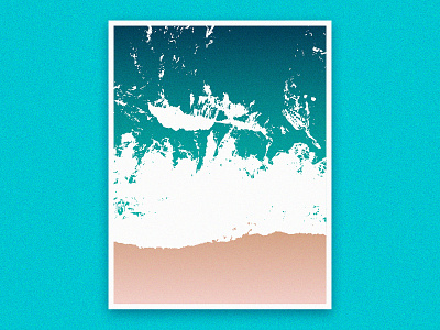 Minimal Beach aesthetic beach frame gradient gradient design grain illustration minimal nature ocean poster wave