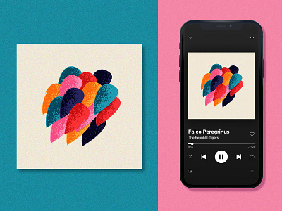 Falco Peregrinus Single Cover - The Republic Tigers album cover design falco falcon feather fun grain illustration kansascity musician poster republic single spotify spotify cover therepublictigers tigers vector