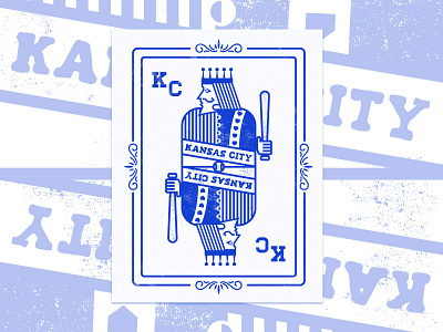 Royals Playing Card Poster 8.5x11 baseball blue branding design fun grain illustration kansascity paper poster printing screeprint vector