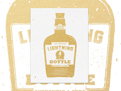 Lightning in a Bottle Print 8.5x11 design fun gold grain illustration ink kansascity poster screenprint vector