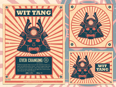 Wit Tang Beer Label/Poster beer branding design fun grain illustration kansascity poster samurai sunburst system tang vector